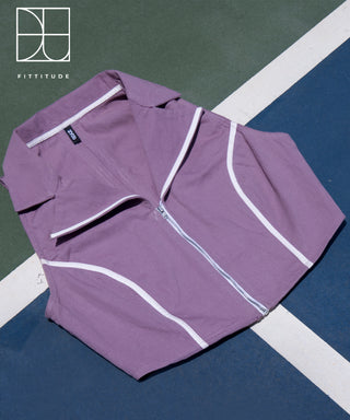 Zip It Up Collared Crop Top (mauve)