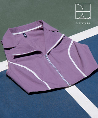 Zip It Up Collared Crop Top (mauve)