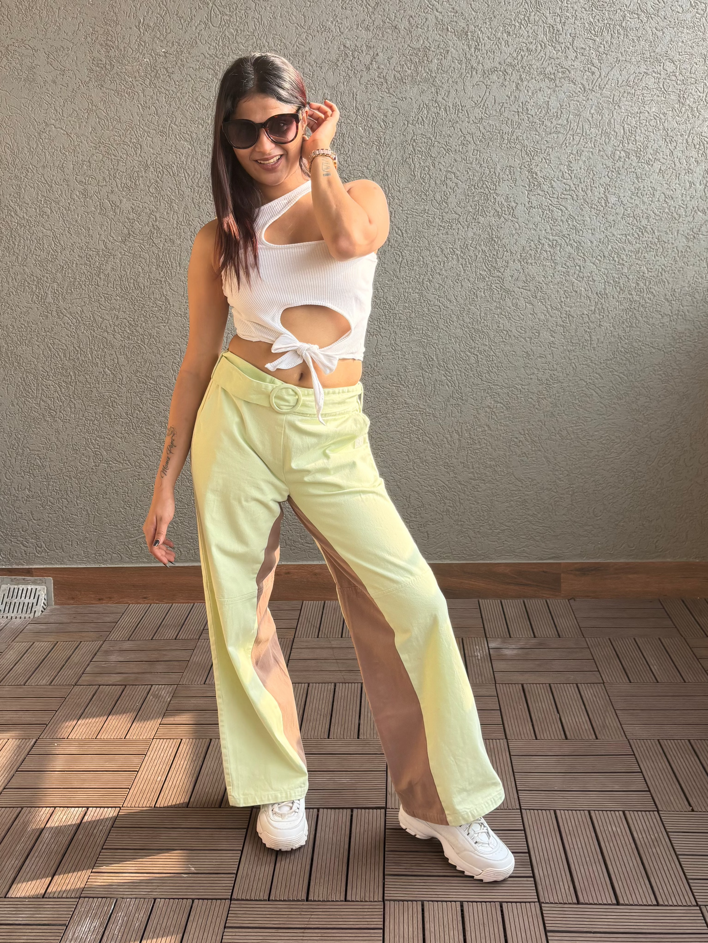 Green Flag Wide Leg Pants